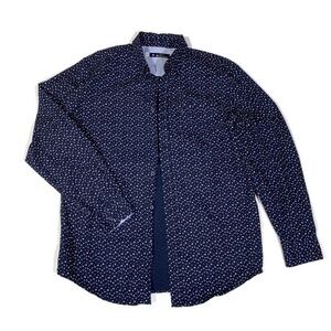 Ben Sherman Dark Blue Patterned Shirt